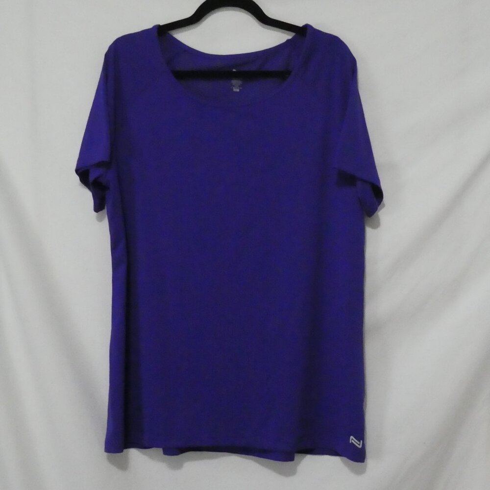 NOLA | 1X | Vibrant Purple Casual Exercise T-Shirt | Mesh Upper Back Panel